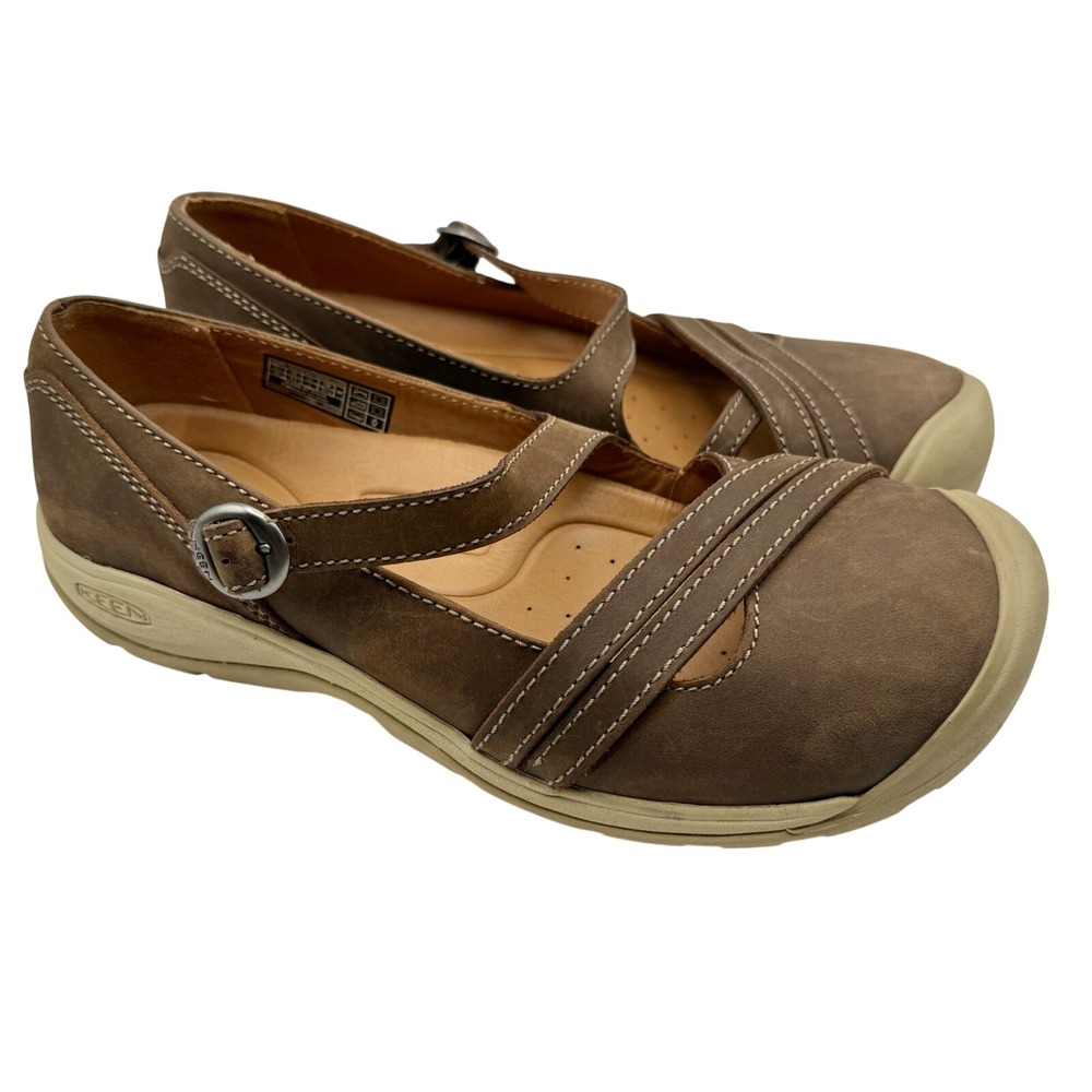 Keen Presidio II Shoes Women 9.5 Brown Leather Mary Jane Comfort Flats Gorpcore